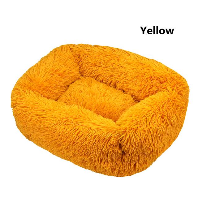 Square Dog Cat Bed with Side Cover Medium Large Sofa Plush Kennel Winter Warm Puppy Mat Nest Soft House Non-slip Basket Cushion