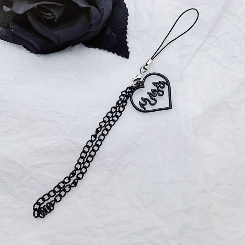 Bow-Love Keychain Crystal Y2k Beaded Phone Lanyard Strap Guitar Charm Cross-Pendant Phone Chain Anti-Lost for Women Girl