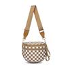 Checkered Crossbody Sling Bag Multi-Pocket Chest Purse with Adjustable Wide Strap for Outdoor Travel and Daily Use