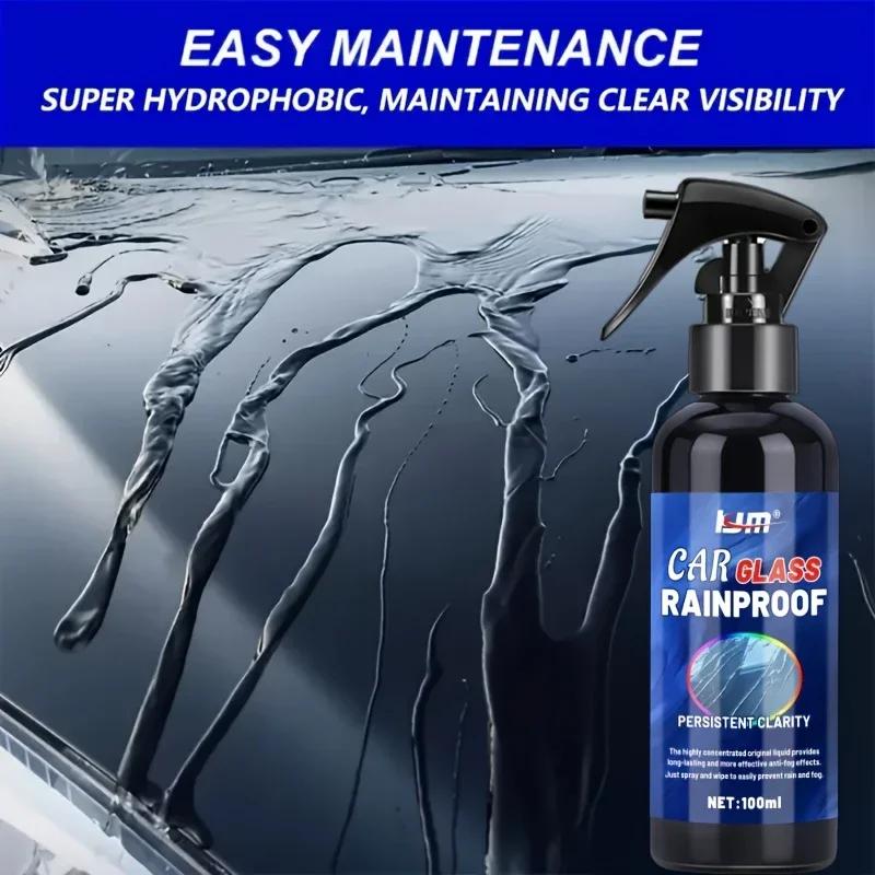 Universal Glass Rain Repellent Coating-windshield and Mirror Hydrophobic Spray,improves Visibility and Repels Water