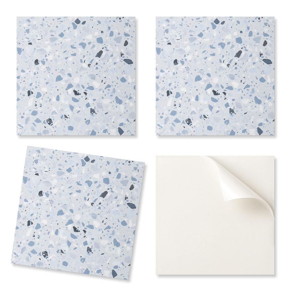 Set of Vinyl Tiles Easy Installation Pattern with Stone Fragments 9x30x30 cm
