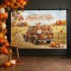 Family Gathering Autumn Celebration Decor 70 x 45 Inch Fall Pumpkin Backdrop, Harvest Gnome Indoor Outdoor Holiday Party Supplies Scarecrow