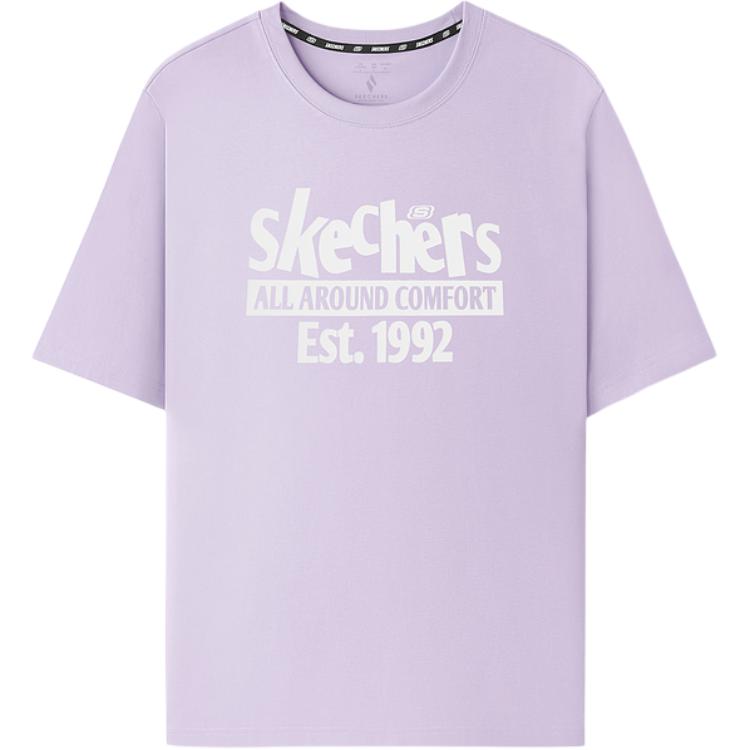 Skechers Универсальная модная удобная футболка с коротким рукавом унисекс Топы Светло-снежно-голубой L225U144-00EW