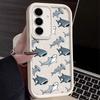 Чехол с рисунком китовой акулы для Samsung Galaxy S25 Edge S24 S25 S23 S22 Ultra S24 FE A56 A55 A54 A36 A26 A15 A16 5G TPU чехол для телефона