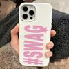 Розовые Swag Буквы Конфетный Цвет Силиконовый Чехол Для Iphone 11 13 12 15 17 Plus 14 16 Pro Max Яркая Мягкая на Ощупь Задняя Крышка