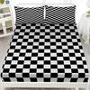 Plaid Style Fitted Sheet, Grid Pattern Bedding Set 2pcs, Checkerboard Bed Cover with 1 Pillowcase75*50 for Kids Boys Room Decor