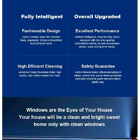 Liectroux YW710 Robot Window Cleaner Laser Sensor,Double Water Spray,Strong Vacuum,Home Wall Glass Cleaning Robot,App Control