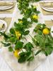 2Pcs Artificial Lemon Garland Spring Summer Greenery Vine Garlands with Lemons Dense Flowers for Door Wall Mantle Wedding Party Table Decorations