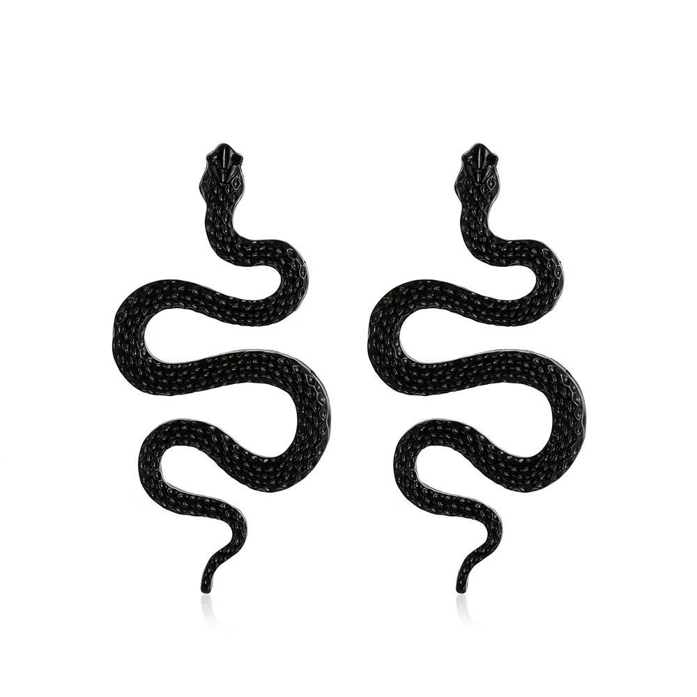 Trend Earrings Gothic Metal Earrings Temperament Snake Shaped Pendant Earrings Women