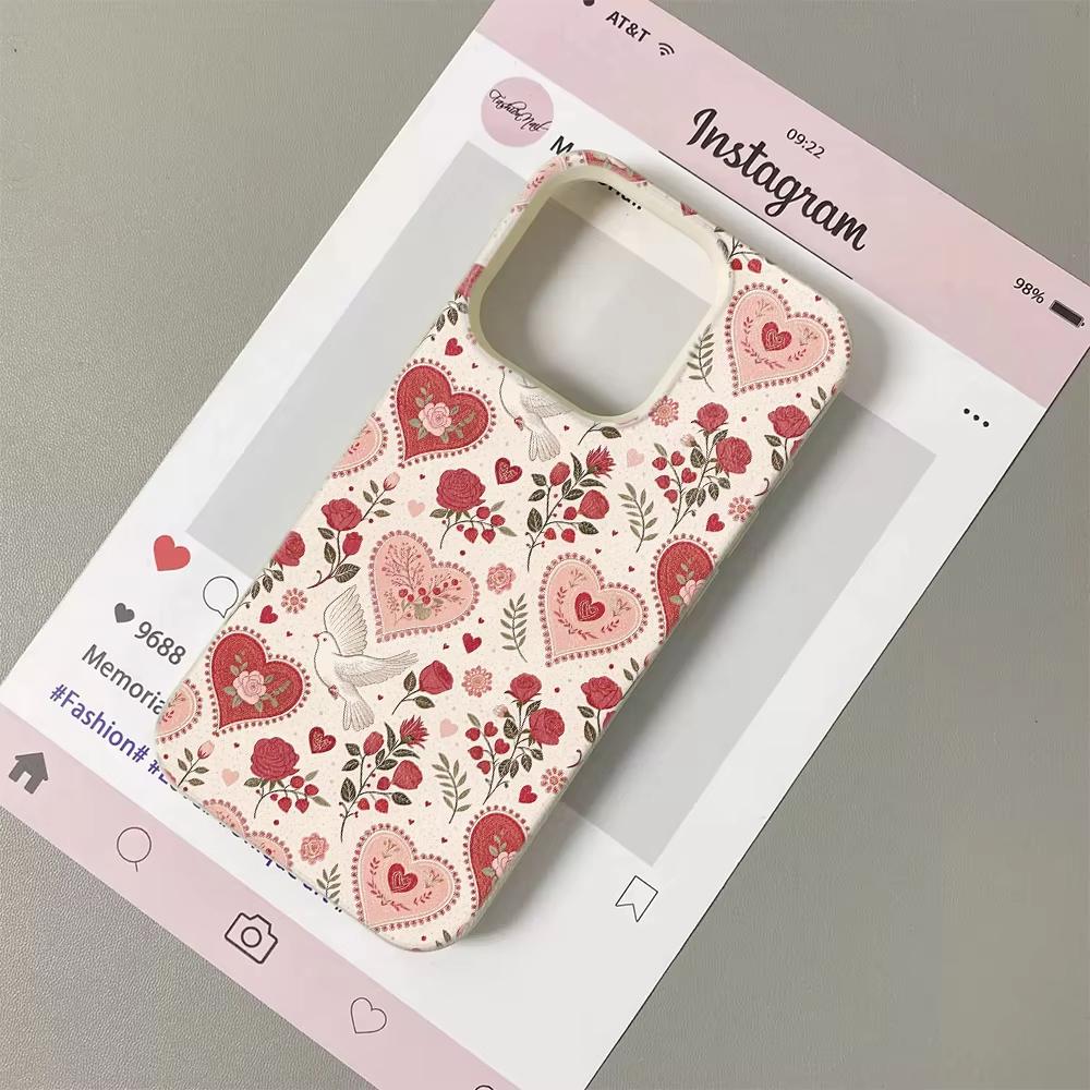Peace Dove Flower Pattern Silicone Phone Case For iPhone 17 Pro 17Air 13 16 15 14 12 11 Pro Max 16 Plus Soft Bumper Cover Funda