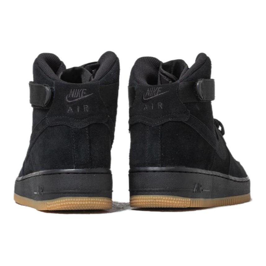 Nike Air Force 1 High Замша Черный Gum Детские 807617-002