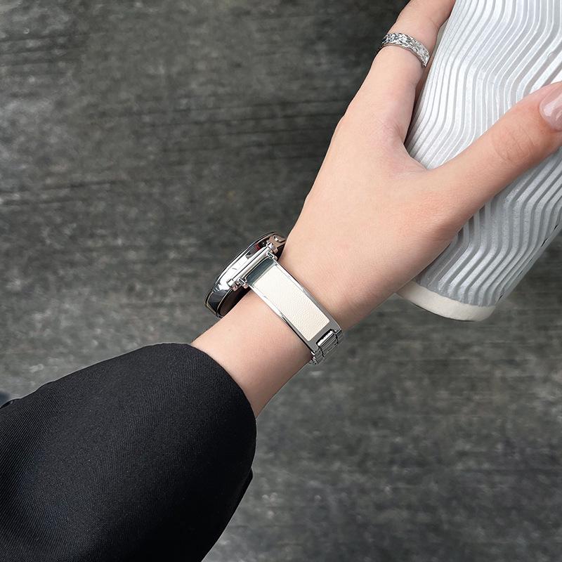 Совместимый металлический кожаный ремешок для Huawei Watch GT 4/5, GT 3 и Watch 4 (Женская летняя коллекция)