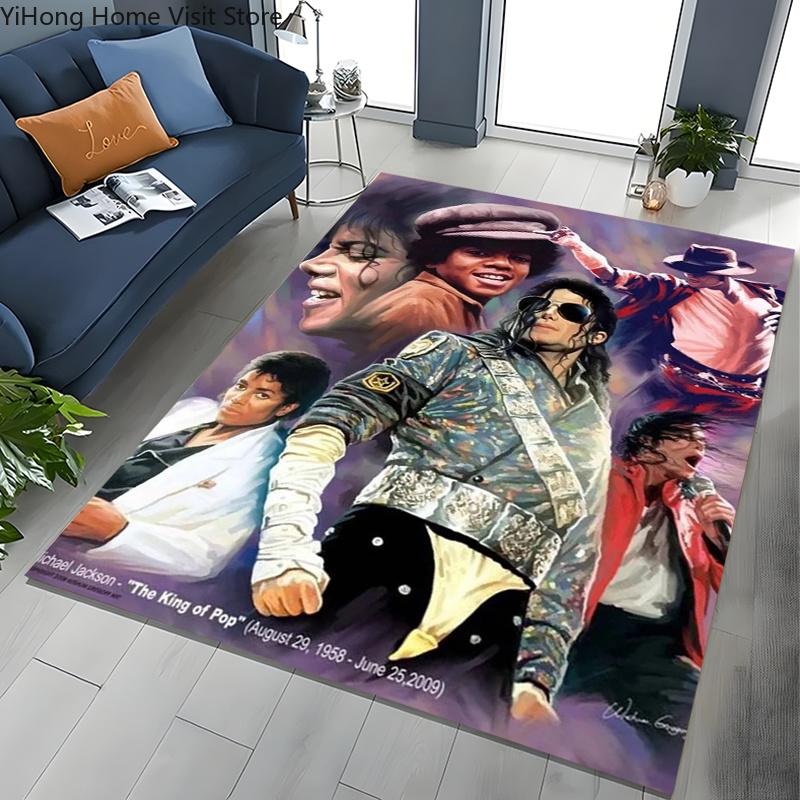 Fashion MJ Michael Jackson King of Pop Carpet Rug for Home Living Room Bedroom Sofa Doormat Decor,Large Kids Non-slip Floor Mat