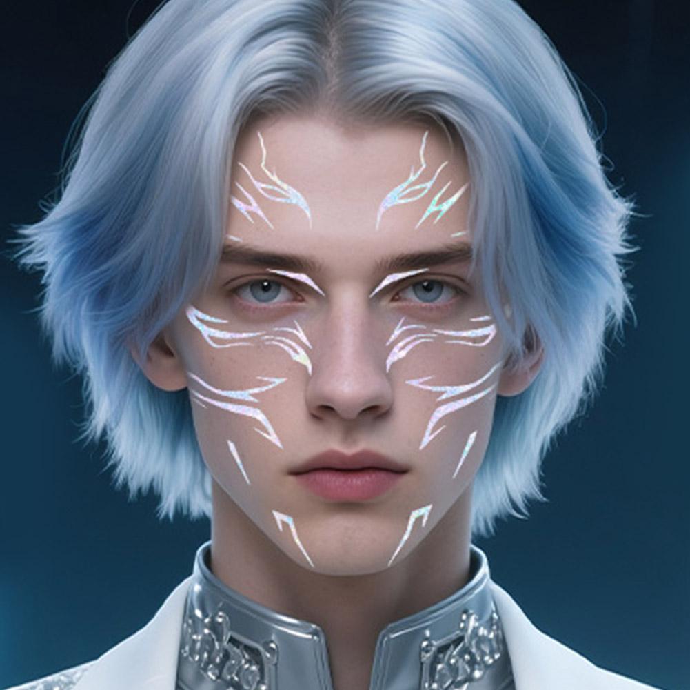 Временные татуировки, Фиолетовые молнии, макияж для косплея, водостойкие наклейки для фейс-арта