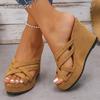 Fashion Roman Cross Strap Wedges Sandals Women 2025 Summer Thick Sole Non Slip Slippers Plus Size42 Comfort Chunky Platform Beach Shoes