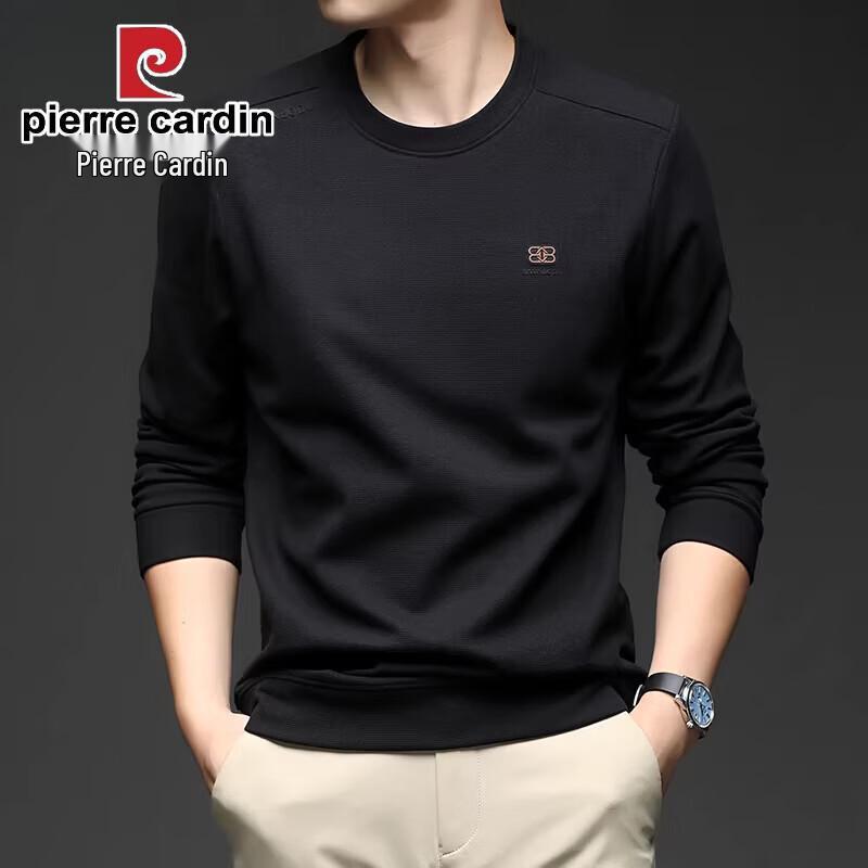 Pierre Cardin Men's Silk Wool Blend Long Sleeve Crew Neck Top