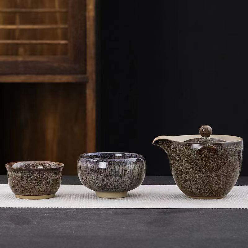 Ceramic Travel Tea Set 1 Teapot 2 Cups Coffee Cup Set Gaiwan Shu Puer Teapots To Boil Water Teaware Kettles Cups and Mugs Pot