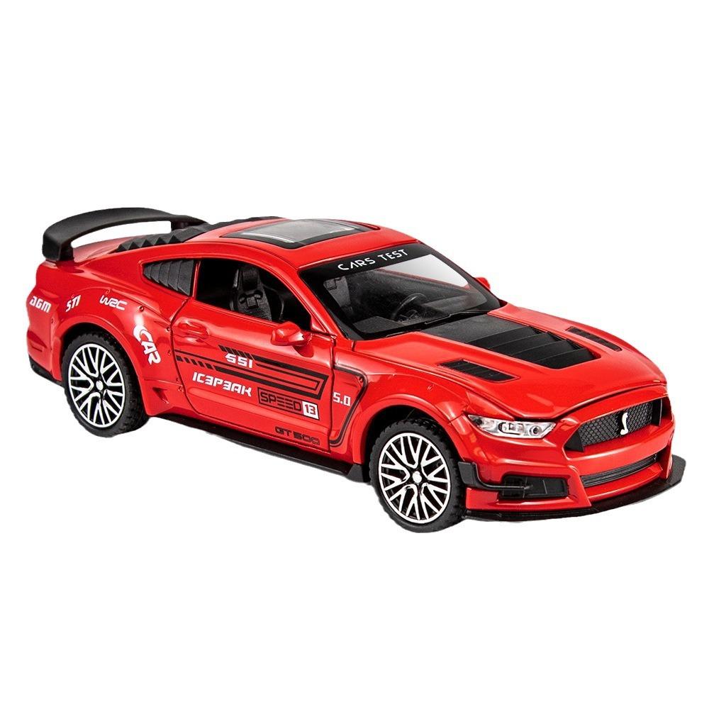 1/32 Ford Mustang Shelby GT500 литой спортивный автомобиль модель литой имитация металл гоночный автомобиль модель звук и свет детские подарки