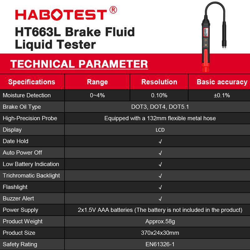 Brake Fluid Tester Auto Car Brake Liquid Digital Tester For DOT3/DOT4/DOT5.1 Brake Oil Quality Check Pen Sound Light Alarm