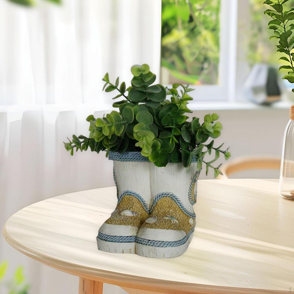 Boot Planter Vase Unique Creative Eye Catching Resin Ornament Centerpiece for Celebrations Birthdays