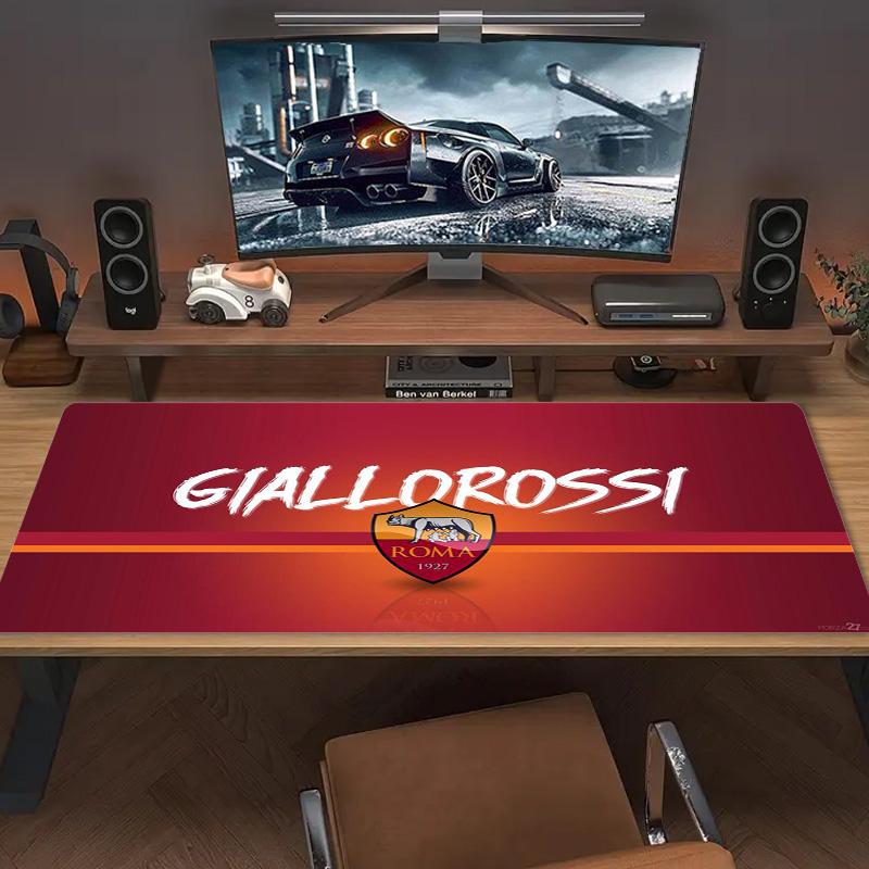 AS Roma Football Color Mouse Pad Large Gaming Table Cushion Non-slip Laptop Tablet Big Mousepad XXL Mat Mini PC Playmat With Lock edge