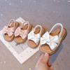Baby Girls Summer Beach Shoes with Sweet Bowtie Kids Flat Sandals Butterfly-knot Elastic Band Soft Open Toes Fashion 2025 New