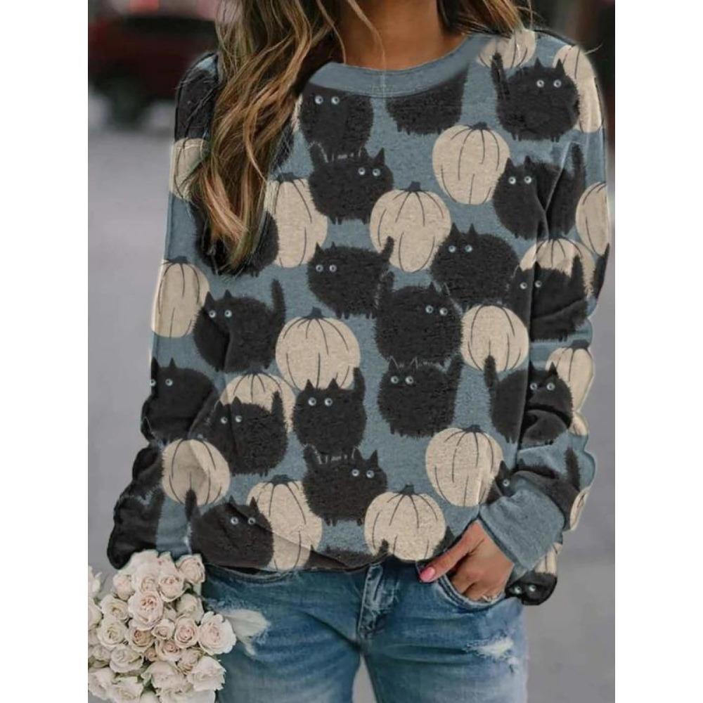 Женская толстовка с капюшоном Осень-Зима Хэллоуин Злая Ведьма Темный Замок Ужасы Вечеринка Принт Повседневные толстовки с длинными рукавами O-образным вырезом Женские топы