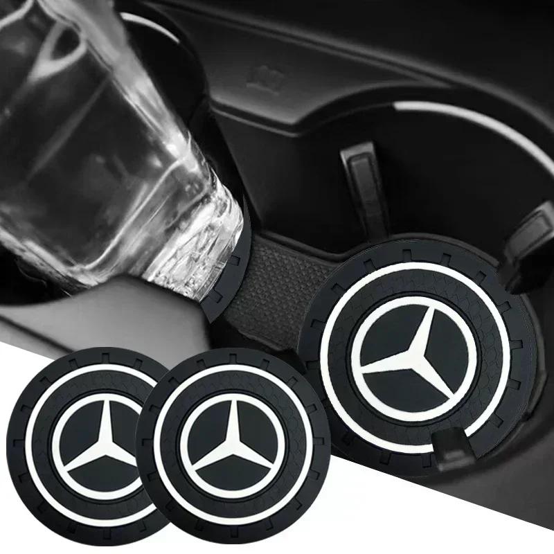 1/2Pcs Car Auto Water Cup Slot Non-Slip Mat Water Cup Bottle Holder Mat For Mercedes benz A B R G Class GLK GLA w204 W251 W463 NOQRS1