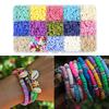 36000 шт. плоские круглые бусины-разделители из полимерной глины для изготовления ювелирных изделий, браслетов, ожерелья, сережек, фурнитура «сделай сам», ремесло с пластиковой коробкой для хранения
