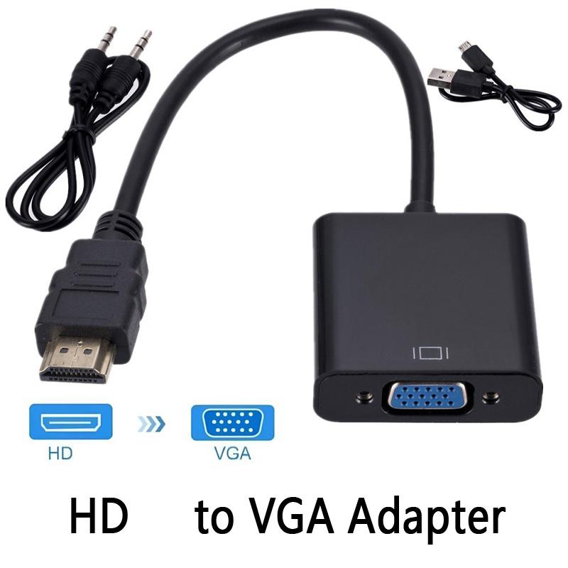 HD 1080P HDMI-совместимый к VGA Кабельный Адаптер HDTV Мужской к VGA Женскому Адаптеру Видео Конвертер Для ПК Ноутбука Телевизора Проектора Монитора