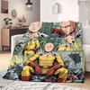 Фланелевое одеяло с 2D-принтом One Punch Man, аниме-дизайн для спальни, уютное плед-одеяло для путешествий и пикника_LIAN