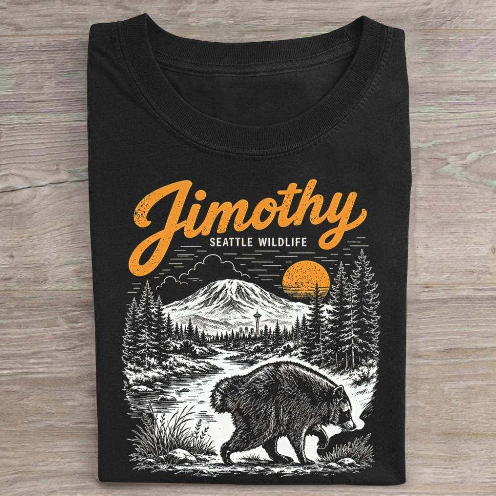Deep Forest Moon Vintage T-Shirt, Jimothy Raccoon Shirt, Retro Raccoon Tee, Unisex Shirt, Cute Raccoon Lover Shirt (Unisex, runs small)
