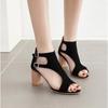 Spring and Summer New Style Fashion High Heels Women's Sandals T-buckle Casual  Open Toe Shoes  7cm Plus Size 34-45