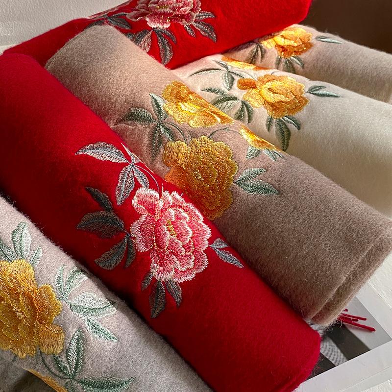 100% Wool Winter Scarf For Women Long Warm Cashmere Scarves Hijab Solid Lady Shawl Wrap Female Pashmina Bandana Head Scarfs New