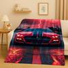 New Mustang Racing Car Logo Flannel Blanket,Ultra Soft Warm Plush Throw for Home Bedroom Bed Sofa Cover Picnic Kids Office