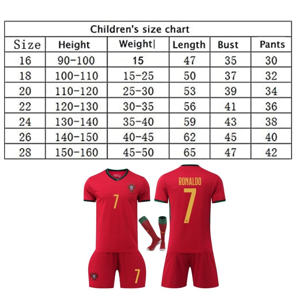 2024-25 Portugal Ronaldo Home Soccer Jersey Set Fan Version