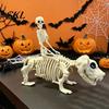 Halloween Yard Decoration Decoration, Skeleton Riding Dog Statue, 52cm Large Bone Figure for Texture Decor Display, Spooky Child Hound Haunted