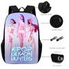 K-Pop 3-Piece School Backpack Set Multicolor Student Backpack Crossbody Bag Pencil Case Combo Campus Bag