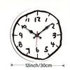 Cartoon Design Digital Wall Clock Special Design Wooden Round Clock  Home Decoration
