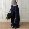 American Blue Polka Dot Jeans Women's Spring Scimitar Wide Leg Pants Lazy Drop Casual Pants