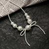 Elegant Bow Beaded Necklaces Exaggerated Clavicle Chain Large Pearl Choker Necklace  Collar