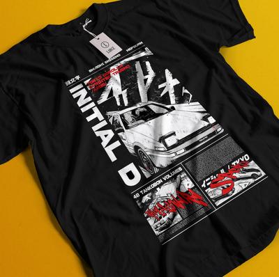 Футболка Initial D Футболка Такуми Фудзивара Аниме Футболка Футболка Бунта Нацуки Кэйсуке