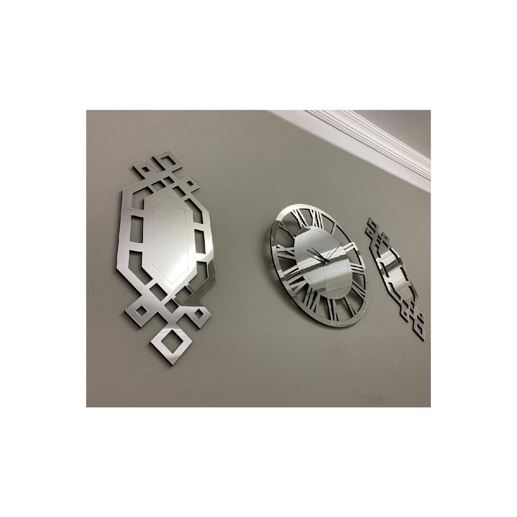 Декоративные настенные часы, набор из 3, 40 см, серебряные, современные настенные часы с римскими цифрами, 18 х 51 см, живопись пахлавой