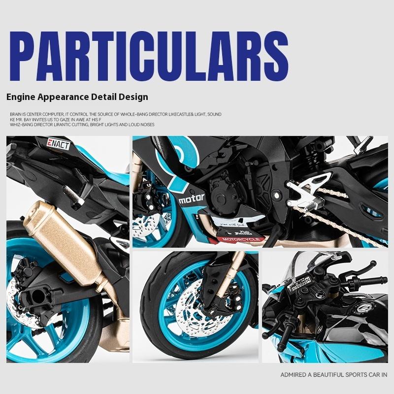 Модель игрушечного мотоцикла Yamaha R1M в масштабе 1/12, литой из сплава, с имитацией амортизации, масштабная модель мотоцикла, игрушки для детей, подарки