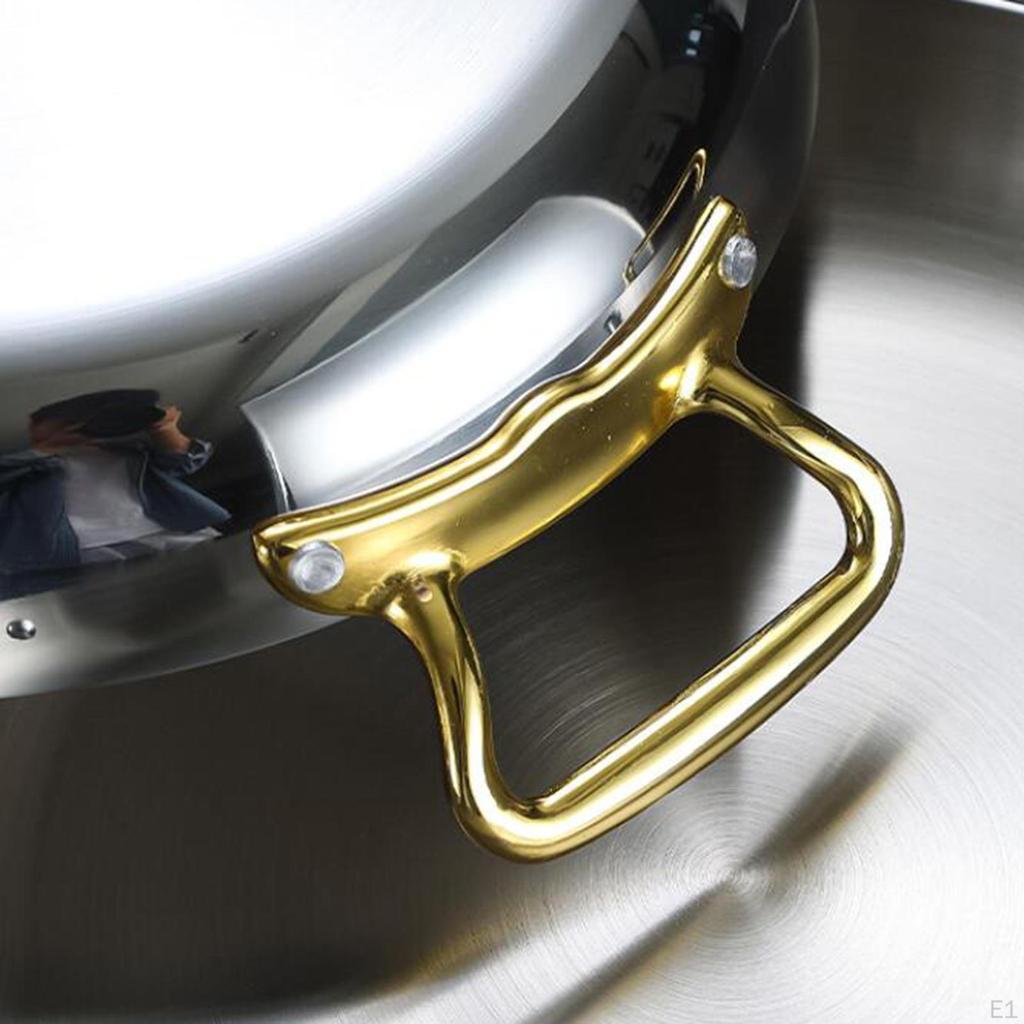 Рамен Кастрюля Универсальная Двойная Ручка Нержавеющая Сковорода Паэлья Для Супа Лапши 32см