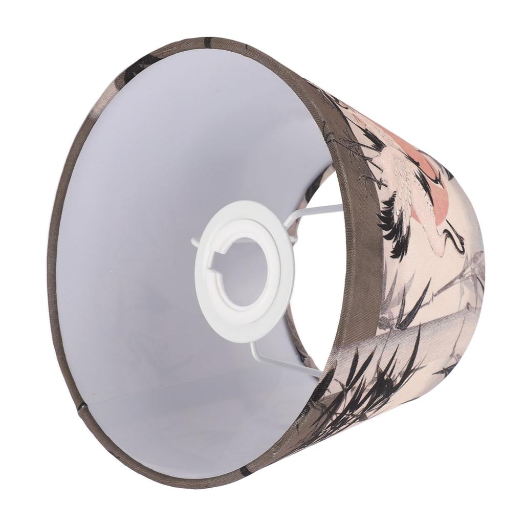 Chinese Style Lamp Shade Cloth E27 E14 Red Crowned Crane Decorative Drum Lamp Shade for Table Floor