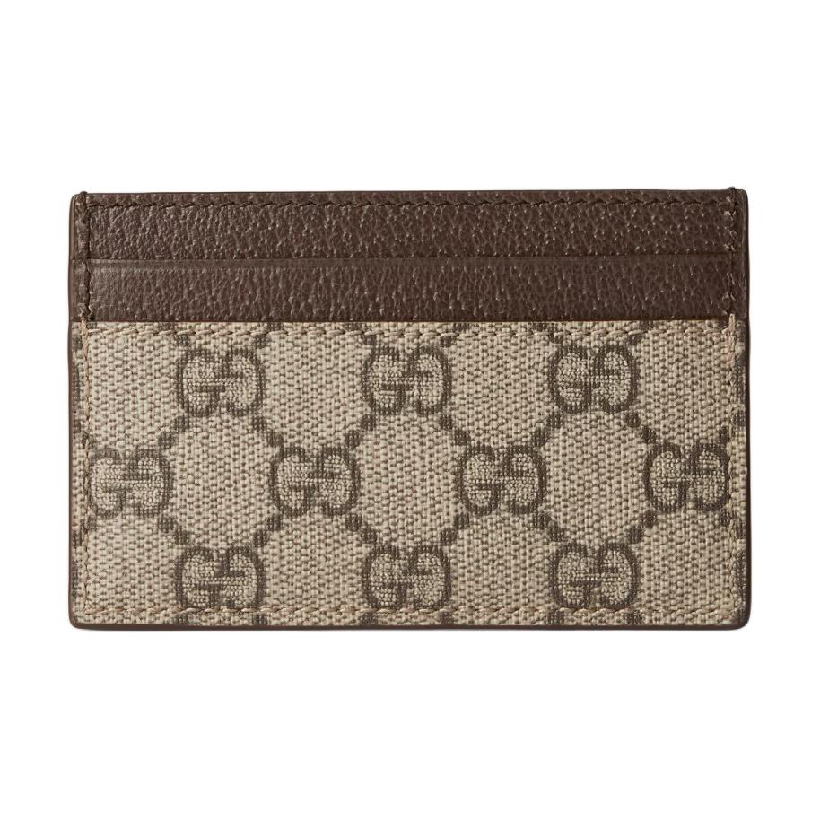 Gucci Керамический эффект Деталь GG Холст и Кожа Держатель для карт Мужской Держатель для карт Бежевый Темное дерево 768248-FACQC-9773