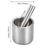 Durable 304 Stainless Steel Mortar and Pestle Set Rust Proof Splash-proof Lid Spices Grinder Household Manual Garlic Press Lemon
