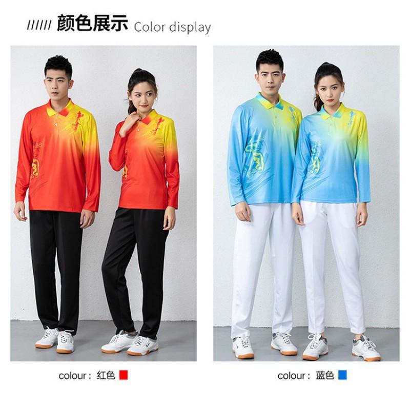 Unisex Long Sleeve Badminton Set Quick Dry Sportswear Tennis Ping Pong Training Winter