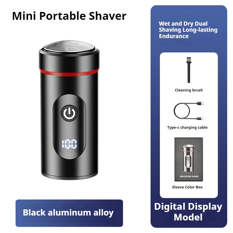 New mini shaver small steel gun car shaver electric washing shaver shaver shaver portable digital display shaver strong life